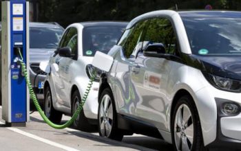 Charging Modern Electric Cars On The Street Station